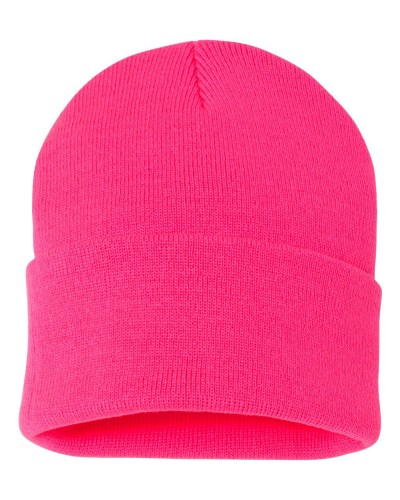 12 inch Cuff style Beanie-Hot Pink