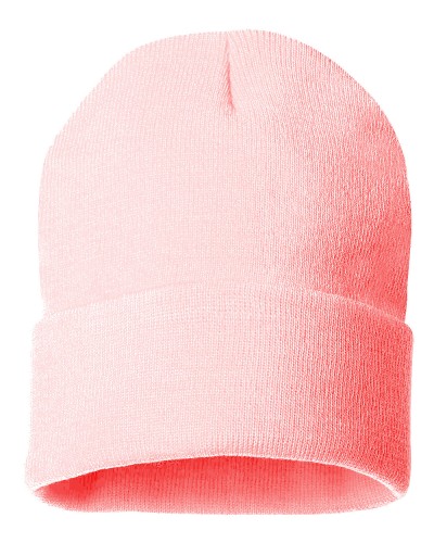 12 inch Cuff style Beanie-Soft Pink