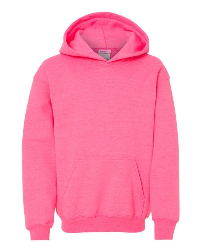 Gildan - Heavy Blend Youth Hooded Sweatshirt - 18500B-Safety Pink