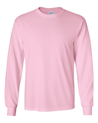 Gildan - Ultra Cotton Long Sleeve T-Shirt - 2400-Light Pink