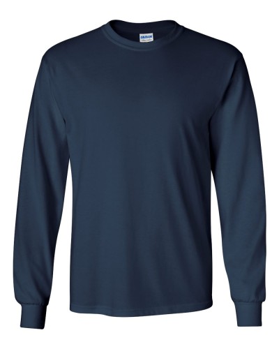 Gildan - Ultra Cotton Long Sleeve T-Shirt - 2400-Navy