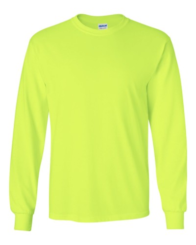 Gildan - Ultra Cotton Long Sleeve T-Shirt - 2400-Safety Green