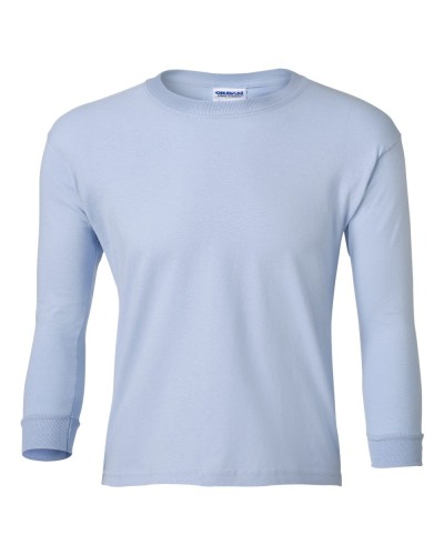 Gildan - Ultra Cotton Youth Long Sleeve T-Shirt - 2400B-Light Blue