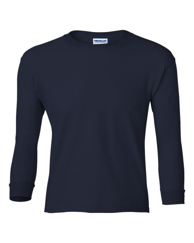 Gildan - Ultra Cotton Youth Long Sleeve T-Shirt - 2400B-Navy