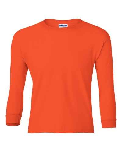 Gildan - Ultra Cotton Youth Long Sleeve T-Shirt - 2400B-Orange