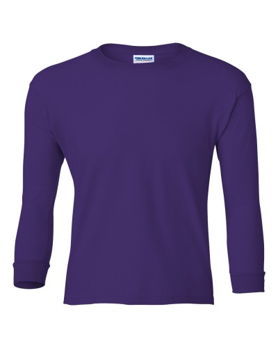 Gildan - Ultra Cotton Youth Long Sleeve T-Shirt - 2400B-Purple