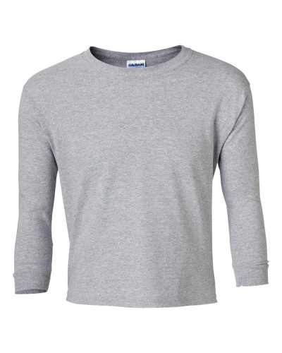 Gildan - Ultra Cotton Youth Long Sleeve T-Shirt - 2400B-Sport Grey