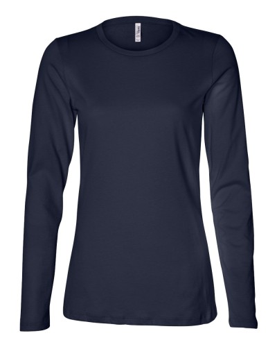 Bella - Missy Long Sleeve Crew Neck T-Shirt - 6450 - Navy