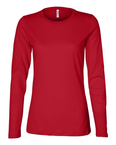 Bella - Missy Long Sleeve Crew Neck T-Shirt - 6450 - Red