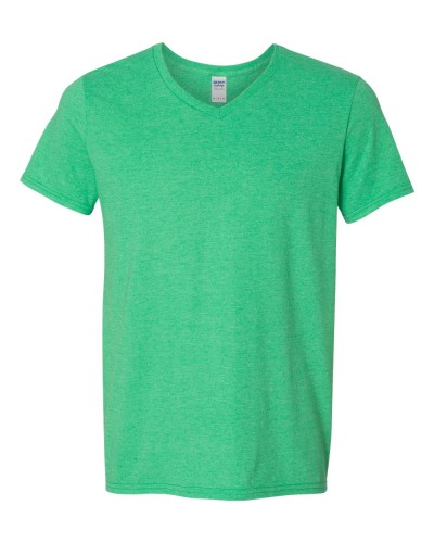 Gildan - Softstyle V-Neck T-Shirt - 64V00-Heather Irish Green